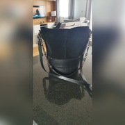 Torebka ZIGN czarna skóra zamsz