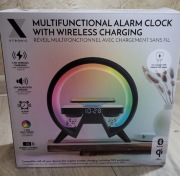 Lampka z funkcją budzika ładowarka bezprzewodowa / czarna