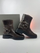 Nowe Brązowe Skórzane Botki Kowbojki z klamrą Vagabond Eyra unisex 41