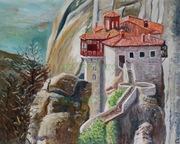 Obraz olejny GRECJA - METEORY 01    30x24cm