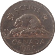 Kanada 5 cents z 1980 rok - OBEJRZYJ MOJĄ OFERTĘ