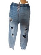 Shein r M 38 jeansy na gumce z dziurami rozdarcia bawełna na gumie