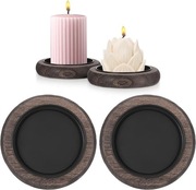 JIZZU 2 szt. okrągłych drewnianych podstawek na świece