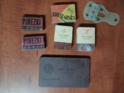 Przybory szkolne . PRL. Farbki. Gumka. Zeszyt.