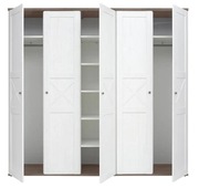 Szafa pięciodrzwiowa Stockholm 243x60x226 cm sosna andersen biała BRW 