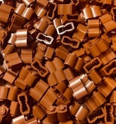 Klocki, brązowa palisada 1x2, LEGO 30136, 450 szt nowe