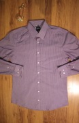 Koszula Olymp r. 40 liliowa męska w paski dł rękaw bawełniana 