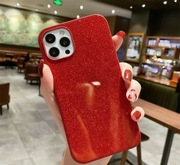 Luksusowe etui brokatowe Kaliroo do iPhone 12 Pro – czerwone, brokat 