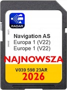 Mapa do nawigacji Europa karta pamięci SD 32GB PASSAT GOLF POLO AS V22