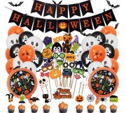 GIRLANDA HAPPY HALLOWEEN BALONY DUCHY ZESTAW REKWIZYTY DO ZDJĘĆ TOPPER 72el