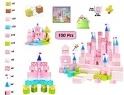 Klocki magnetyczne Różowy Zamek 100szt Piękne klocki !!! 