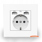 GNIAZDKO KONTAKT + DWA USB/UZIEMIENIE