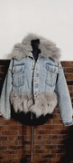 Kurtka jeansowa jeans futro futrzana lis 