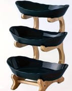 Patera 3-piętrowa bambusowa – kosz na owoce i warzywa stojak