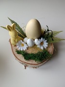 Stroik wielkanocny, kompozycja na drewnie 