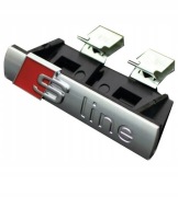 Naklejka Znaczek AUDI SLINE Emblemat grill atrapa logo MATOWY