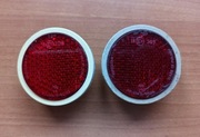 2x Odblask tylny boczny czerwony WSK WFM SHL Junak ZZR Romet 50mm biały
