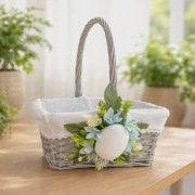 Koszyczek wielkanocny dekoracyjny kwadratowy– klasyczny, ręcznie zdobiony
