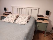 HEMNES Łóżko do sypialni, biała bejca 140x200 cm