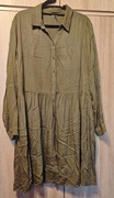 Oliwkowa sukienka tunika wiskoza khaki L/40