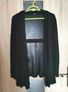 Czarna narzutka sweterek na długi rękaw rozmiar L