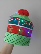 Czapka świąteczna z lampkami LED roz. 56-58. Nowa