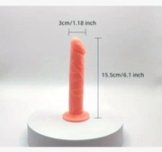 Realistyczny Wibrator Silikonowy z Przyssawką – 15,5 cm