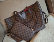 Torba shopperka brązowa, logo Louis Vuitton 