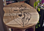 Deska dekoracyjna z wilkiem wypalana ręcznie, możliwość personalizacji 