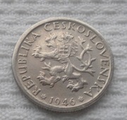 Czechosłowacja II. Republika ČSR 1 korona koruna 1946 KM# 19 Żniwiarka