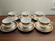 Czechoslovakia H & C porcelanowy kpl 12 sztuk: 6 x filiżanka + 6 x talerzyk