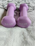 ZESTAW HANTLI ŻELIWNYCH TRNING REHABILITACJA FITNESS ANTYPOŚLIZGOWE 2x0,5KG