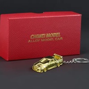 Brelok Nissan Skyline GTR R34 Złoty Metalowy Prezent JDM Sportowe Auto