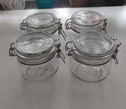 SŁOIK Z POKRYWKĄ SZKŁO BEZBARWNE IKEA KORKEN 0,5L 4 szt