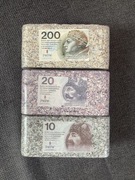 Zestaw brykiet 10 ZŁ 20 ZŁ 200 ZŁ PWPW