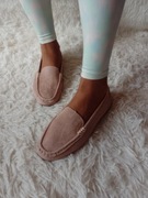 (39/40) Ekskluzywne mokasyny letnie, beżowe baleriny z Londynu, NOWE 