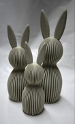 Zajączki w stylu modernistycznym- zestaw 3 szt. w kolorze jasnoszarym