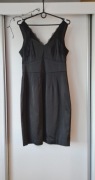 Czarna elegancka sukienka śliski materiał H&M rozm.M