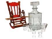 Kieliszki karafka stojak fotel bujany prezent urodziny emerytura 