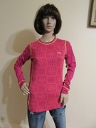 KARI TRAA damska bluzka różowa wzór 60% wełna 40% modal_ M