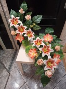 Stroik/ wiązanka komplet nagrobny obciążony betonem 