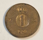535. Moneta Szwecja 1 ore 1955 rok  