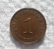 Niemcy Wilhelm II Hohenzollern 1 pfennig fenig 1914 J WiHM Hamburg KM# 10