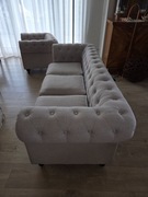 Kanapa 3 osobowa i fotel -kolor jasny szary