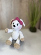 Ręczne robiona biała psia maskotka Amigurumi 19 sm