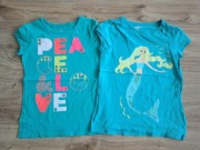 2 x Bluzka koszulka t-shirt krótki rękaw rozm. 122/128 7/8 lat