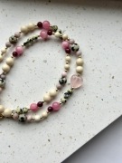 Naszyjnik z kamieni naturalnych serce róż jaspis 