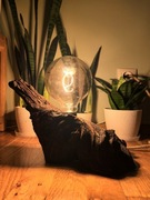 Drewniana lampka handmade 