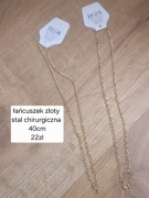 Łańcuszek złoty stal chirurgiczna 40 cm naszyjnik antyalergiczny trwały