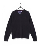 Sweter Męski w Serek Bawełniany Czarny Tommy Hilfiger |R. M